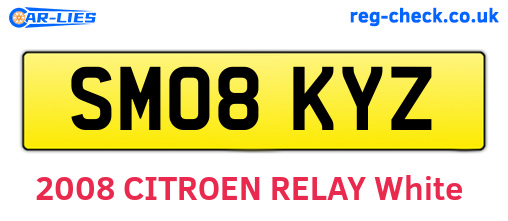 SM08KYZ are the vehicle registration plates.