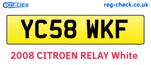 YC58WKF are the vehicle registration plates.