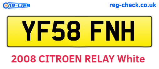 YF58FNH are the vehicle registration plates.