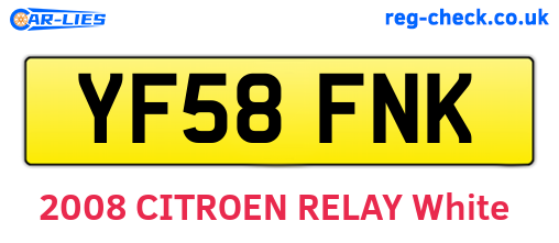 YF58FNK are the vehicle registration plates.