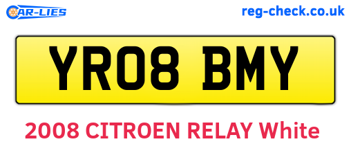 YR08BMY are the vehicle registration plates.
