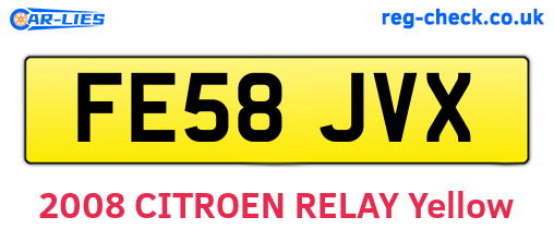 FE58JVX are the vehicle registration plates.