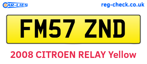 FM57ZND are the vehicle registration plates.