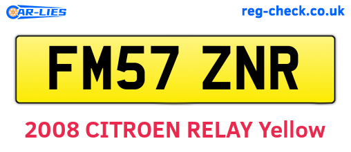 FM57ZNR are the vehicle registration plates.