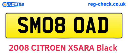 SM08OAD are the vehicle registration plates.