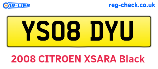 YS08DYU are the vehicle registration plates.