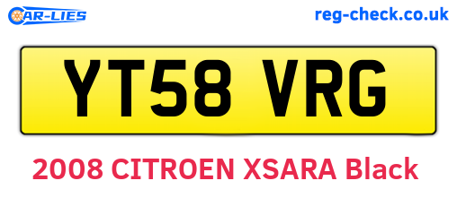 YT58VRG are the vehicle registration plates.