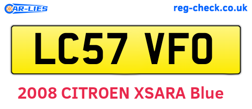 LC57VFO are the vehicle registration plates.