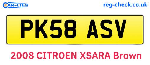 PK58ASV are the vehicle registration plates.