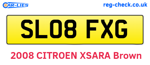 SL08FXG are the vehicle registration plates.
