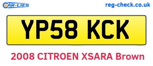 YP58KCK are the vehicle registration plates.