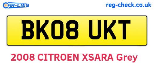 BK08UKT are the vehicle registration plates.