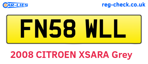 FN58WLL are the vehicle registration plates.