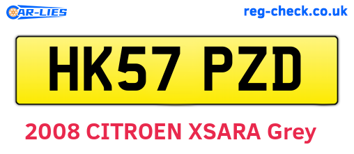 HK57PZD are the vehicle registration plates.