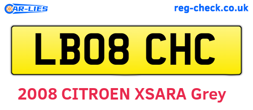 LB08CHC are the vehicle registration plates.