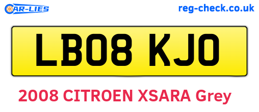 LB08KJO are the vehicle registration plates.