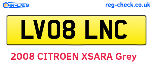 LV08LNC are the vehicle registration plates.