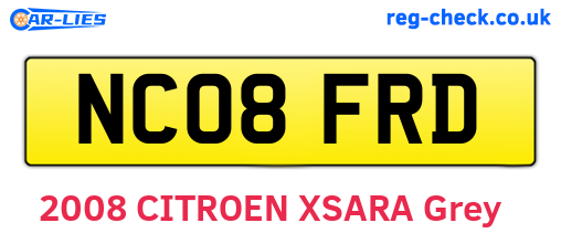 NC08FRD are the vehicle registration plates.
