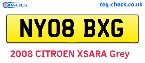 NY08BXG are the vehicle registration plates.