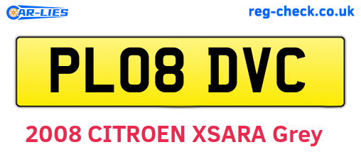 PL08DVC are the vehicle registration plates.