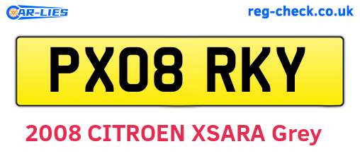 PX08RKY are the vehicle registration plates.