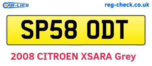 SP58ODT are the vehicle registration plates.