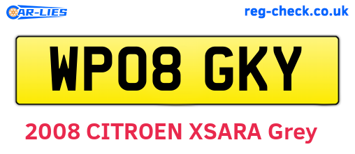 WP08GKY are the vehicle registration plates.