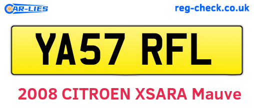 YA57RFL are the vehicle registration plates.