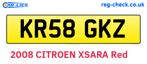KR58GKZ are the vehicle registration plates.
