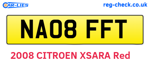 NA08FFT are the vehicle registration plates.