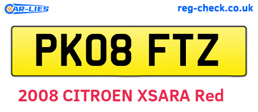 PK08FTZ are the vehicle registration plates.