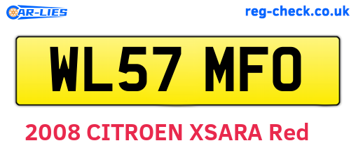 WL57MFO are the vehicle registration plates.