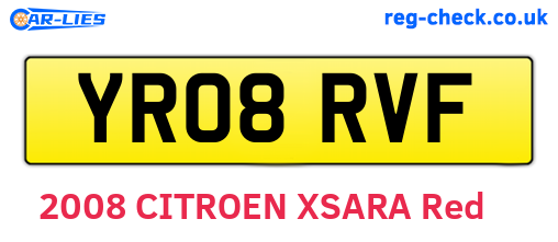 YR08RVF are the vehicle registration plates.