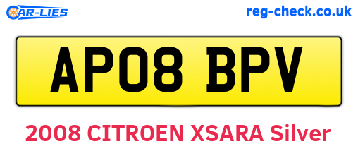 AP08BPV are the vehicle registration plates.