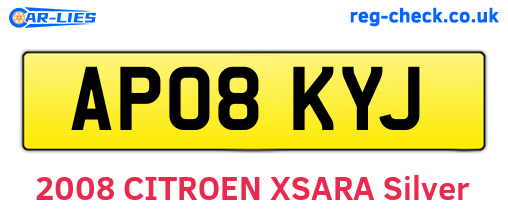 AP08KYJ are the vehicle registration plates.