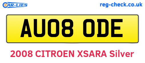 AU08ODE are the vehicle registration plates.