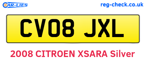 CV08JXL are the vehicle registration plates.