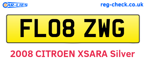 FL08ZWG are the vehicle registration plates.