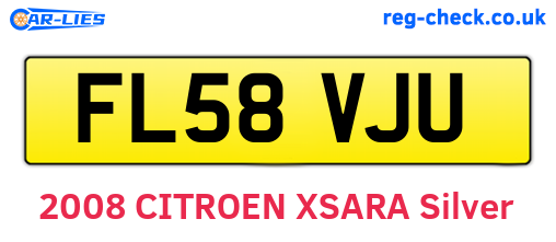 FL58VJU are the vehicle registration plates.