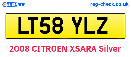LT58YLZ are the vehicle registration plates.
