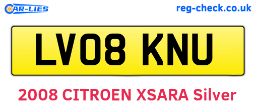 LV08KNU are the vehicle registration plates.