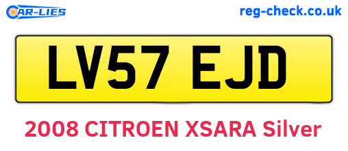 LV57EJD are the vehicle registration plates.