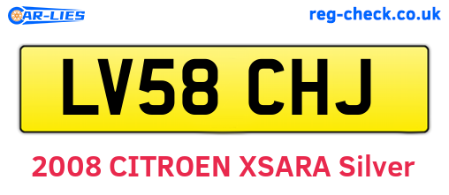 LV58CHJ are the vehicle registration plates.