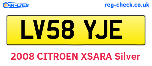 LV58YJE are the vehicle registration plates.