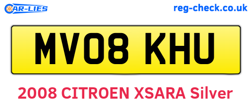 MV08KHU are the vehicle registration plates.