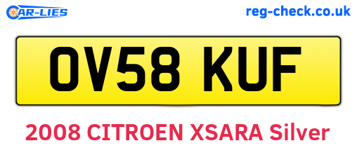 OV58KUF are the vehicle registration plates.