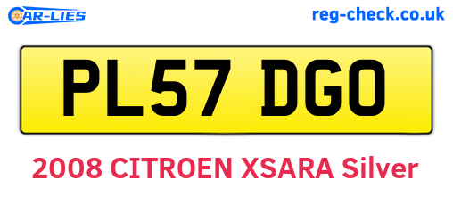 PL57DGO are the vehicle registration plates.