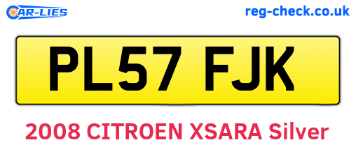 PL57FJK are the vehicle registration plates.