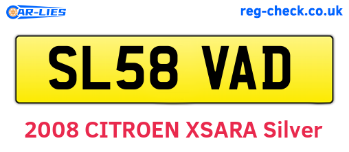 SL58VAD are the vehicle registration plates.