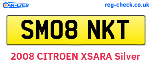 SM08NKT are the vehicle registration plates.